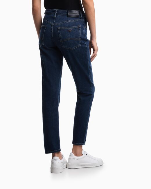 Emporio Armani Blue J36 Slim-Fit, Worn-Look, Stretch-Denim Jeans