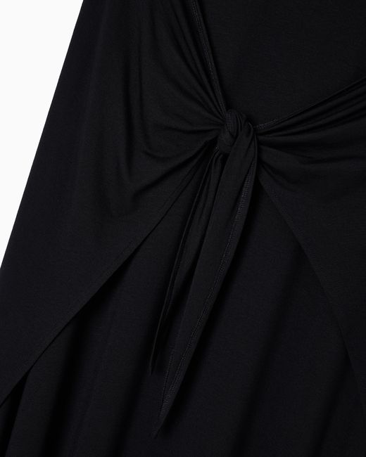 Emporio Armani Black Jersey Long Beachwear Dress