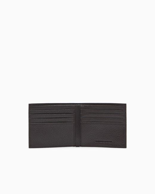 Emporio Armani White Tumbled Leather Wallet for men