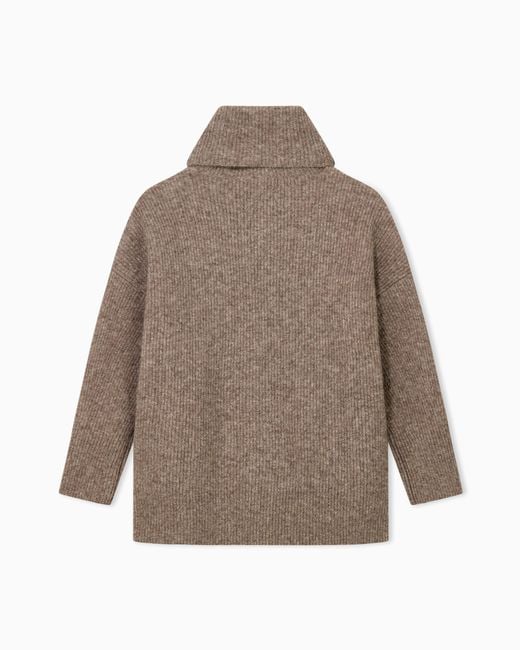 Emporio Armani Brown Alpaca Blend Cardigan Boteh Capsule