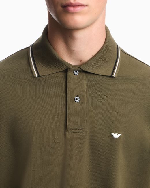 Emporio Armani Green Polo Shirt Essential for men
