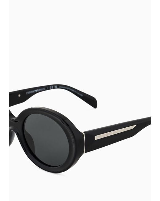 Gafas De Sol De Forma Ovalada Para Emporio Armani de color Black