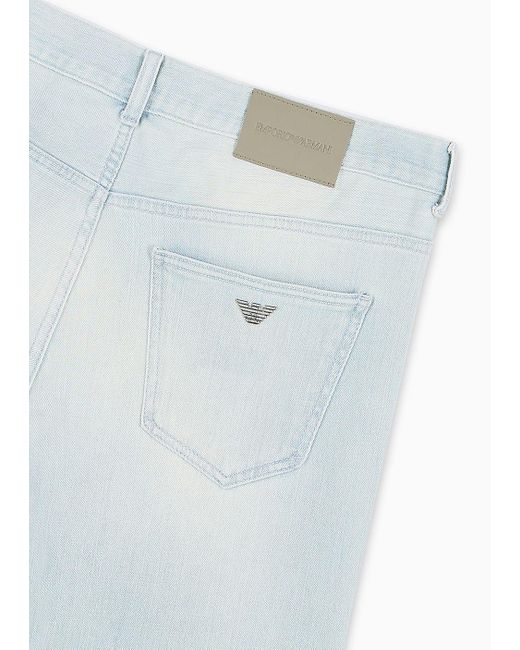 Jeans J16 Slim Fit In Denim Bleached di Emporio Armani in Blue da Uomo