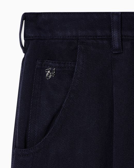 Emporio Armani Blue J8H Relaxed-Fit Garment-Dyed Lyocell Trousers
