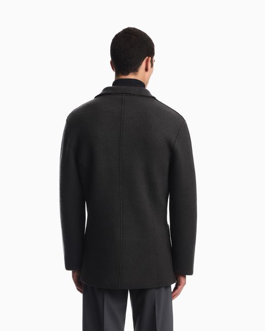 Emporio Armani Black Signature Capsule Collection Boiled Wool Jacket for men