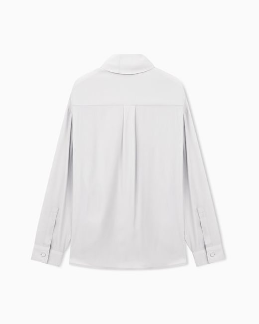 Emporio Armani White Scarf Collar Shirt