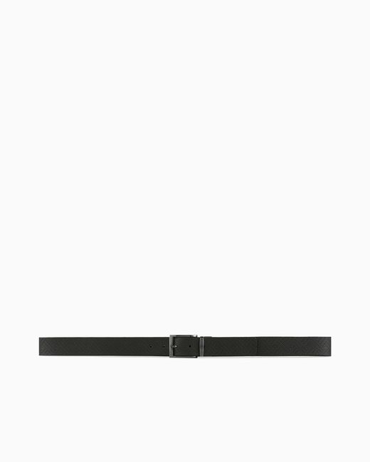 Emporio Armani White Reversible Leather Belt for men