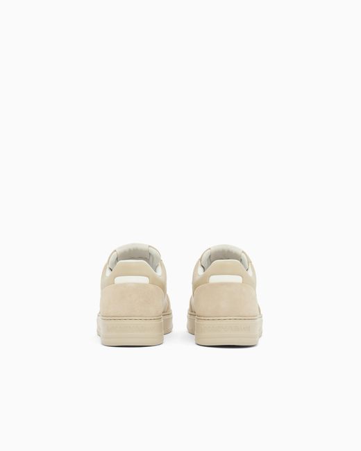 Emporio Armani White Cordura Sneakers With Suede Details for men