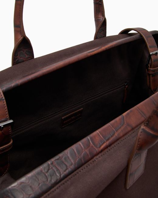 Bolsa Con Detalles De Piel Con Estampado De Cocodrilo Emporio Armani de hombre de color Brown