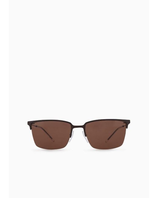 Emporio Armani White Square Sunglasses for men