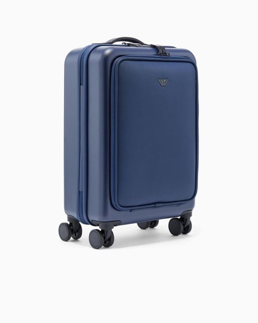 Trolley De Cabine En Abs Avec Détail Saffiano Et Plaquette Aigle Emporio Armani pour homme en coloris Blue