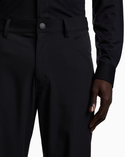 Emporio Armani Blue J05 Regular-Fit, Stretch-Nylon Twill Trousers for men