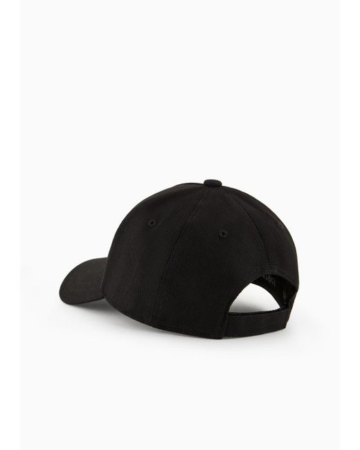 Cappello Da Baseball Con Maxi Logo Ricamato di Emporio Armani in Black