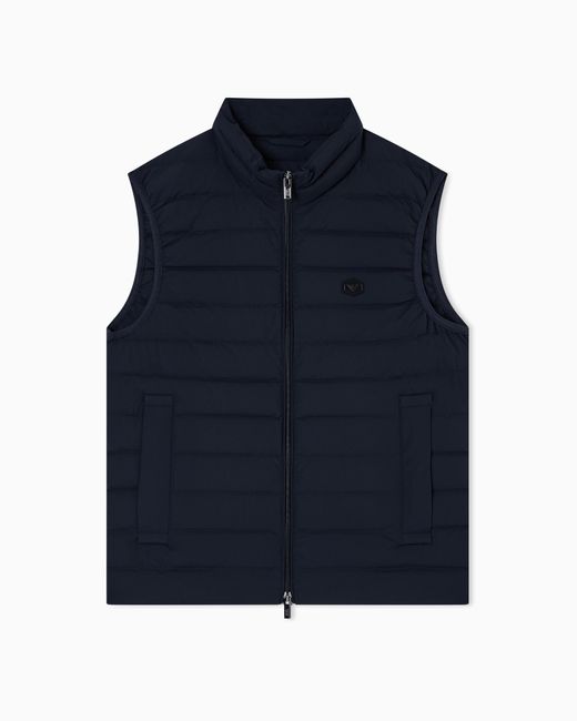 Doudoune Sans Manches Entièrement Zippée En Nylon Matelassé Avec Écusson Logo Aigle Emporio Armani pour homme en coloris Blue