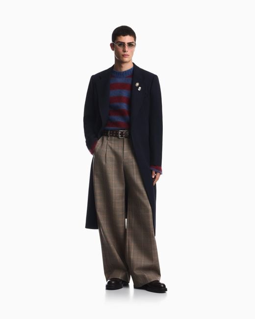 Emporio Armani Gray Wide-Leg Trousers for men
