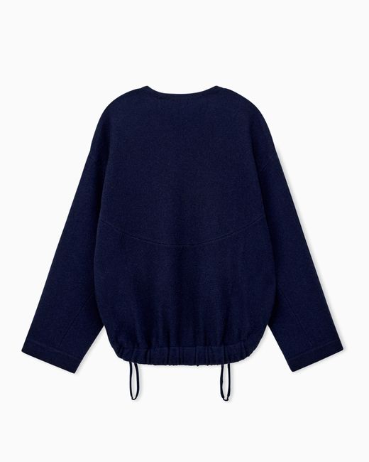 Emporio Armani Blue Shaved Virgin Wool Sweater Travel Essential