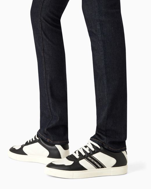 Emporio Armani Blue Stretch Jeans Essential With Five Pockets And A Skinny Leg