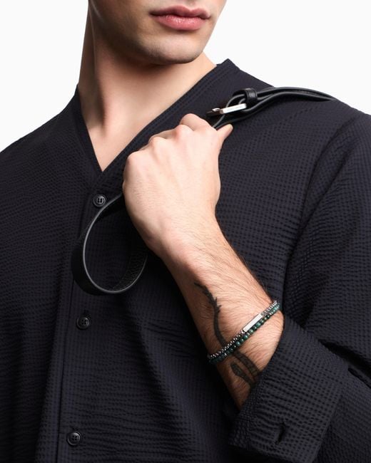Emporio Armani Blue Stainless Steel Bracelet for men