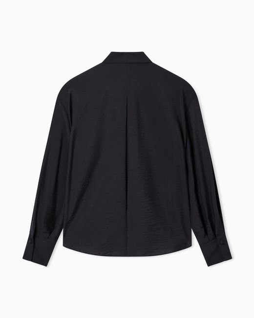 Emporio Armani Blue Technical Rayon Shirt