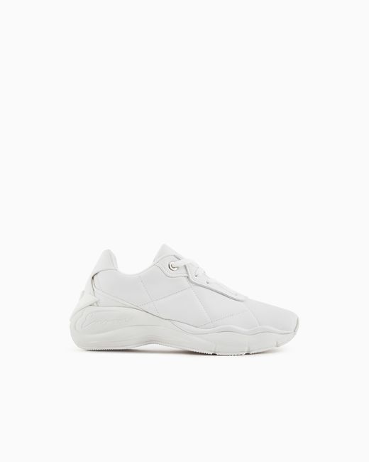 Deportivas De Napa Acolchada Emporio Armani de color White