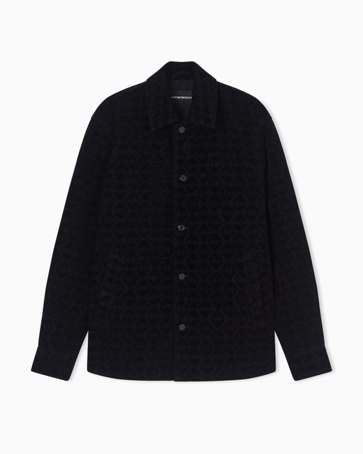 Emporio Armani Black Lunar New Year Jacket With Chenille Jacquard Motif for men