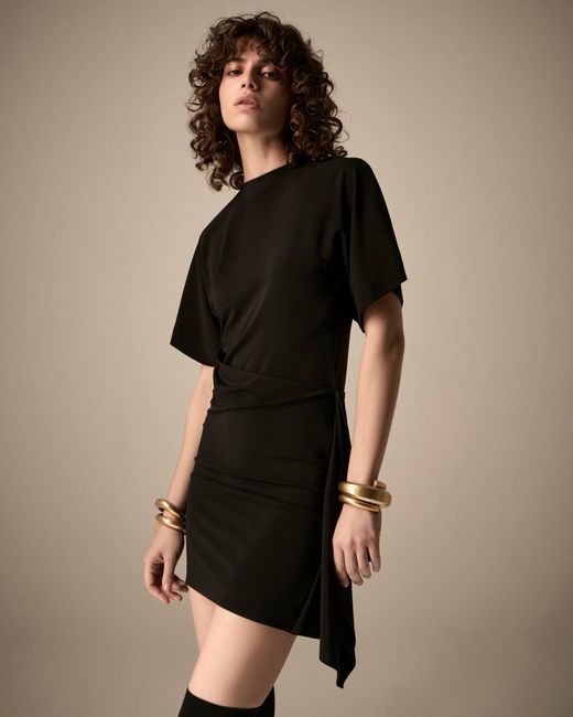 Emporio Armani Black Dawn To Dusk Kleid Mit Rüschen Aus Stretchjersey