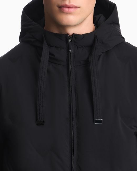 Emporio Armani Blue Down Jacket Seamless Stretch Woven With A Regular Fit for men