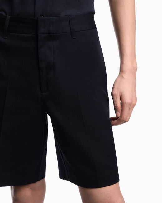 Emporio Armani Black Comfort Cotton Chino Bermuda Shorts for men