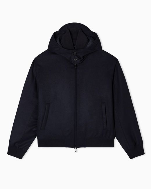 Emporio Armani Blue Hooded Blouson for men