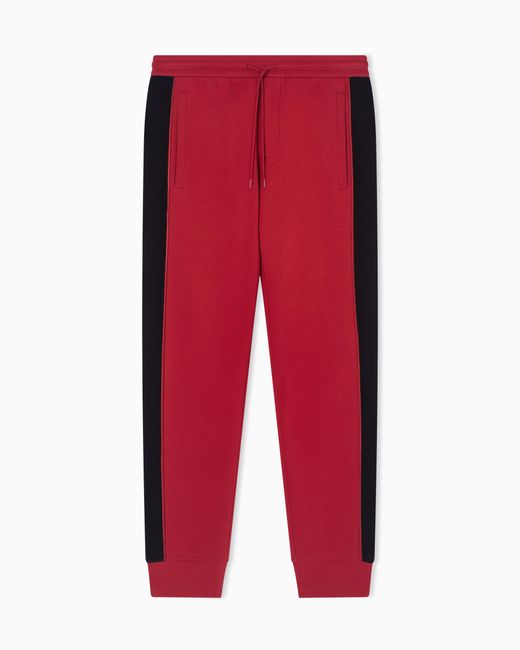 Emporio Armani Red Lunar New Year Double-Jersey Slim-Fit Joggers for men