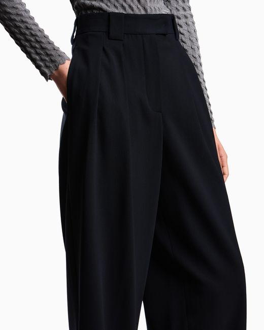 Emporio Armani Black Pleated Trousers