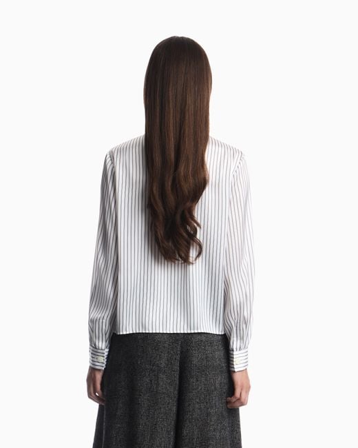 Emporio Armani White Striped Jacquard Shirt