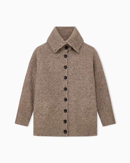 Emporio Armani Brown Alpaca Blend Cardigan Boteh Capsule