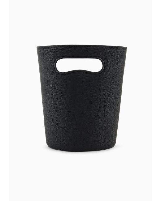 Emporio Armani Black Deer-print Bucket Bag With Chain Strap