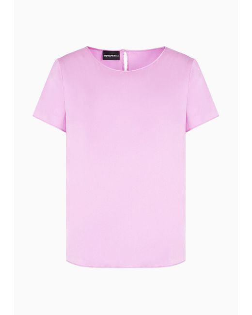 Emporio Armani Pink Bluse Aus Seidensatin