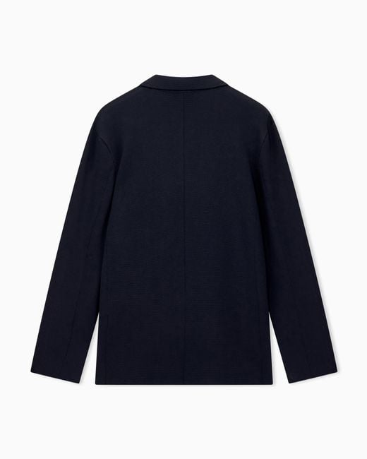 Emporio Armani Blue Single-Breasted Blazer for men