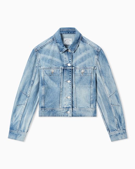Emporio Armani Blue Armani Jeans Marbled Denim Jacket