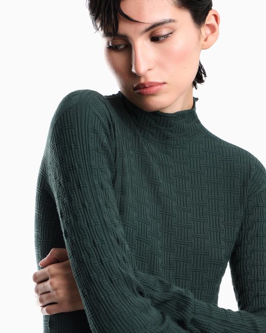 Emporio Armani Green Mock Neck Sweater