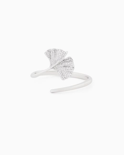 Emporio Armani White Tone Brass Cuff Bracelet