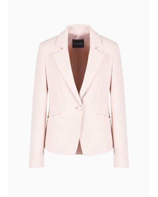 Emporio Armani Pink Cady Crêpe Jacket With Lapels