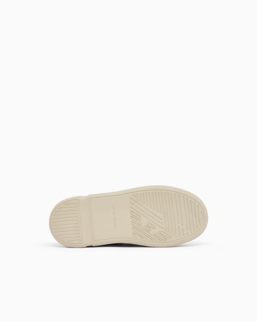 Emporio Armani White Suede Sneakers With Strap for men