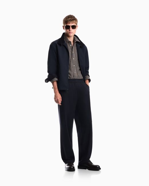 Emporio Armani Gray Long-Sleeve Micro-Check Flannel Shirt for men