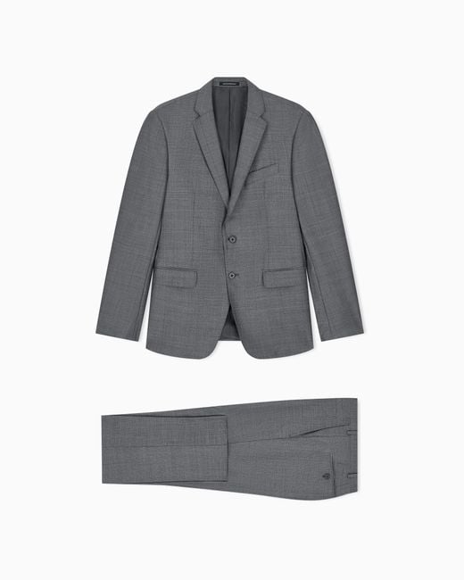 Emporio Armani Gray Lined Suit for men