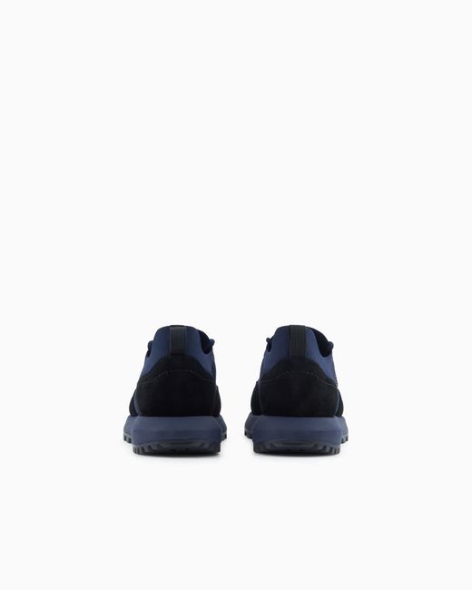 Emporio Armani Blue Low-Top Sneakers for men