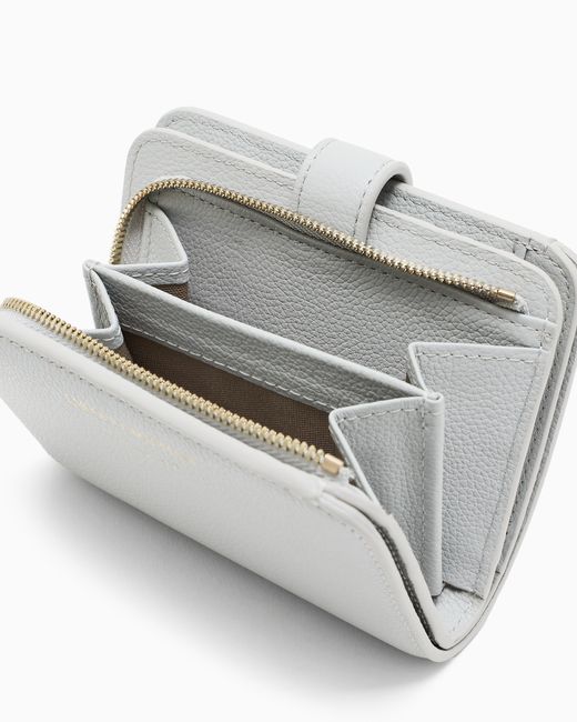 Emporio Armani White Tumbled-Leather Bi-Fold Wallet