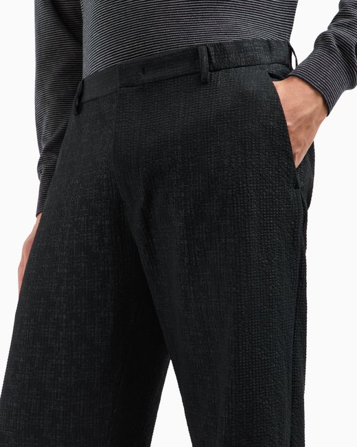 Pantalones Chinos De Tejido Sirsaca Emporio Armani de hombre de color Blue