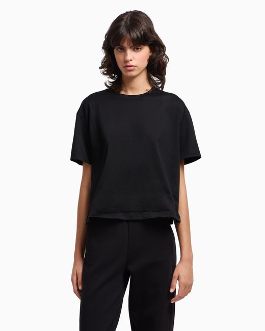 T-Shirt En Jersey Mercerisé Capsule Travel Essential Asv Emporio Armani en coloris Black