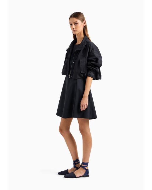 Robe Évasée À Jupe Patineuse En Coton Emporio Armani en coloris Black