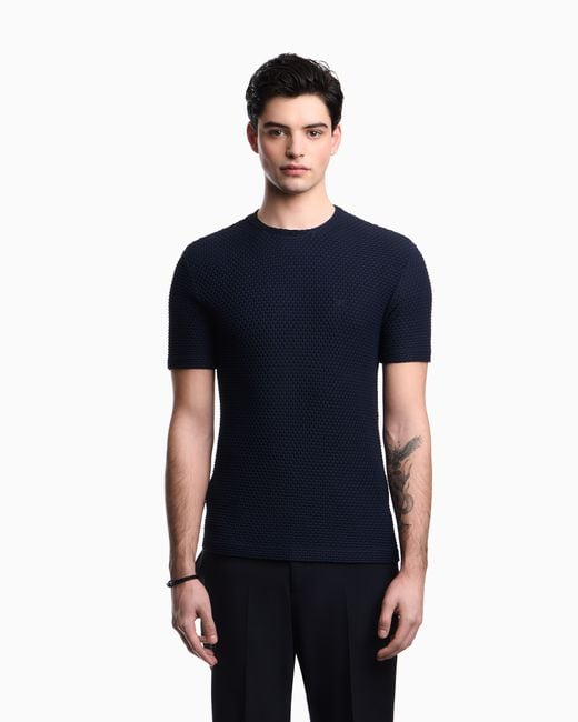 Emporio Armani Blue Crewneck T-Shirt for men