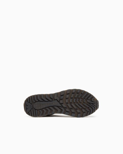 Emporio Armani White Recycled Nylon Sneakers With Regenerated Saffiano Details for men